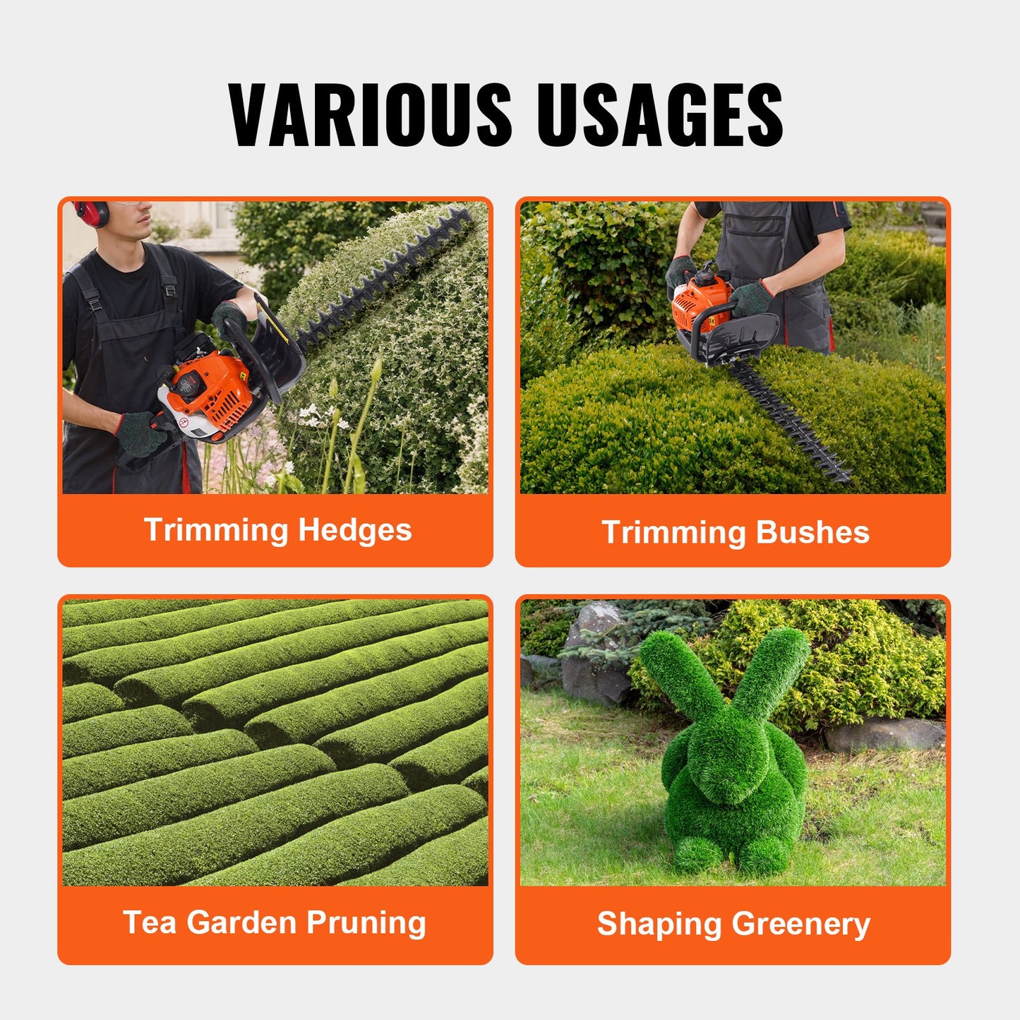 23.2" 26CC 2-Stroke Gas Hedge Trimmer Gas Powered Handheld Hedge Trimmer