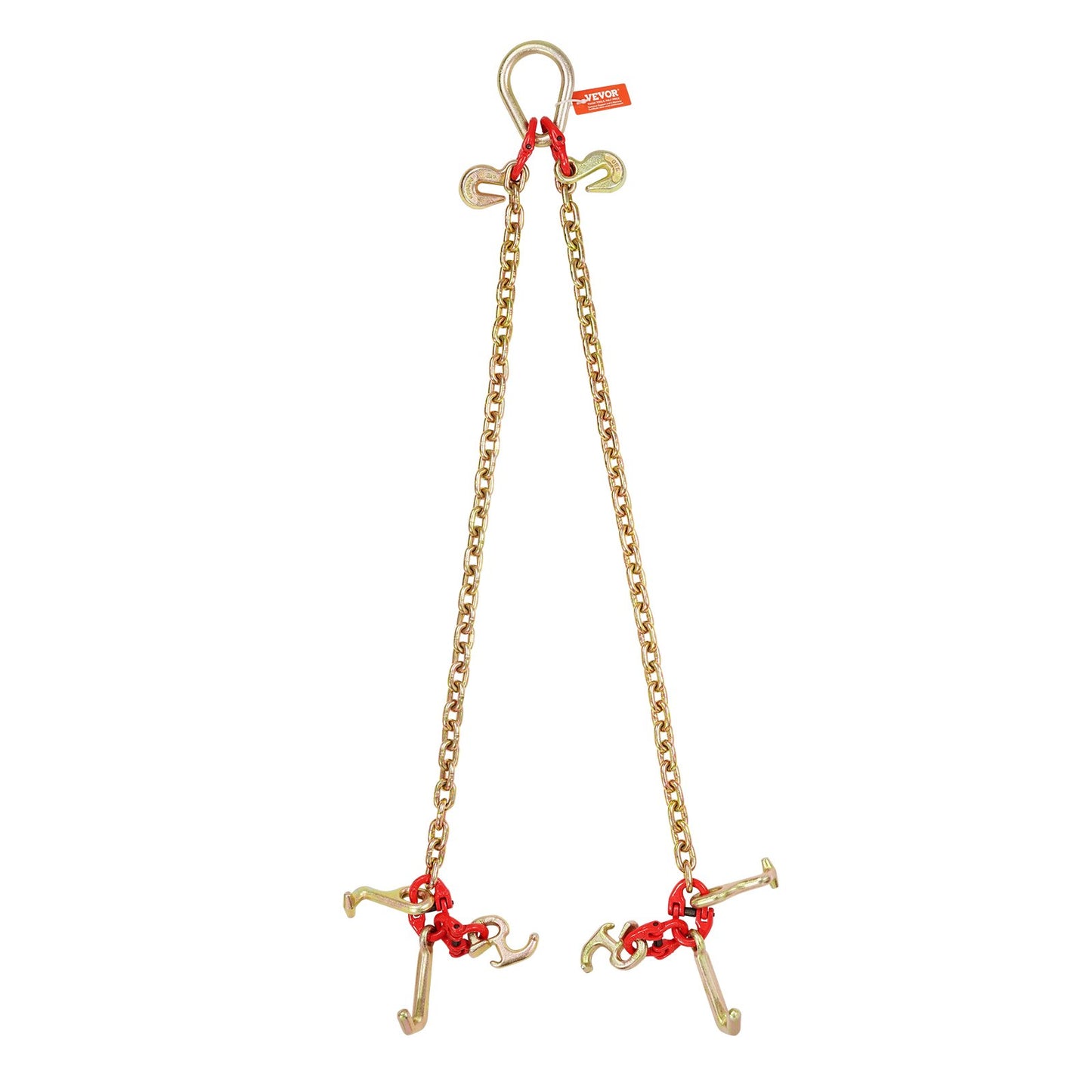 5/16" x 3' G80 Pulley V-chain Bridle RTJ & Grab Hooks Wrecker 10800 lbs