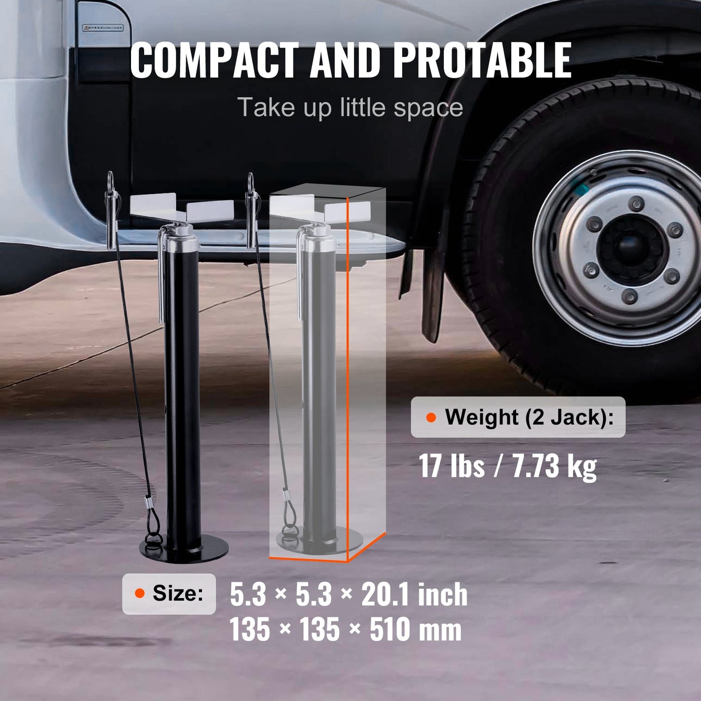 RV Slide Out Support Jacks, 5000 lbs Capacity Each Slide Out Stabilizer, Adjusts from 20"-48" Camper Slide Out Support Jacks, Heavy Duty Slide Out Stabilizers for RVs, Motorhomes and Trailers