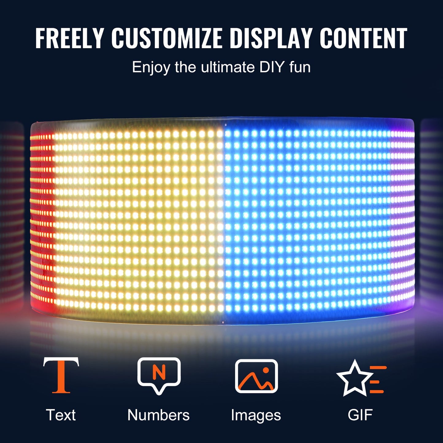 68x12cm Programmerbar LED-skylt Scrolling Display Board P6 Fullfärg