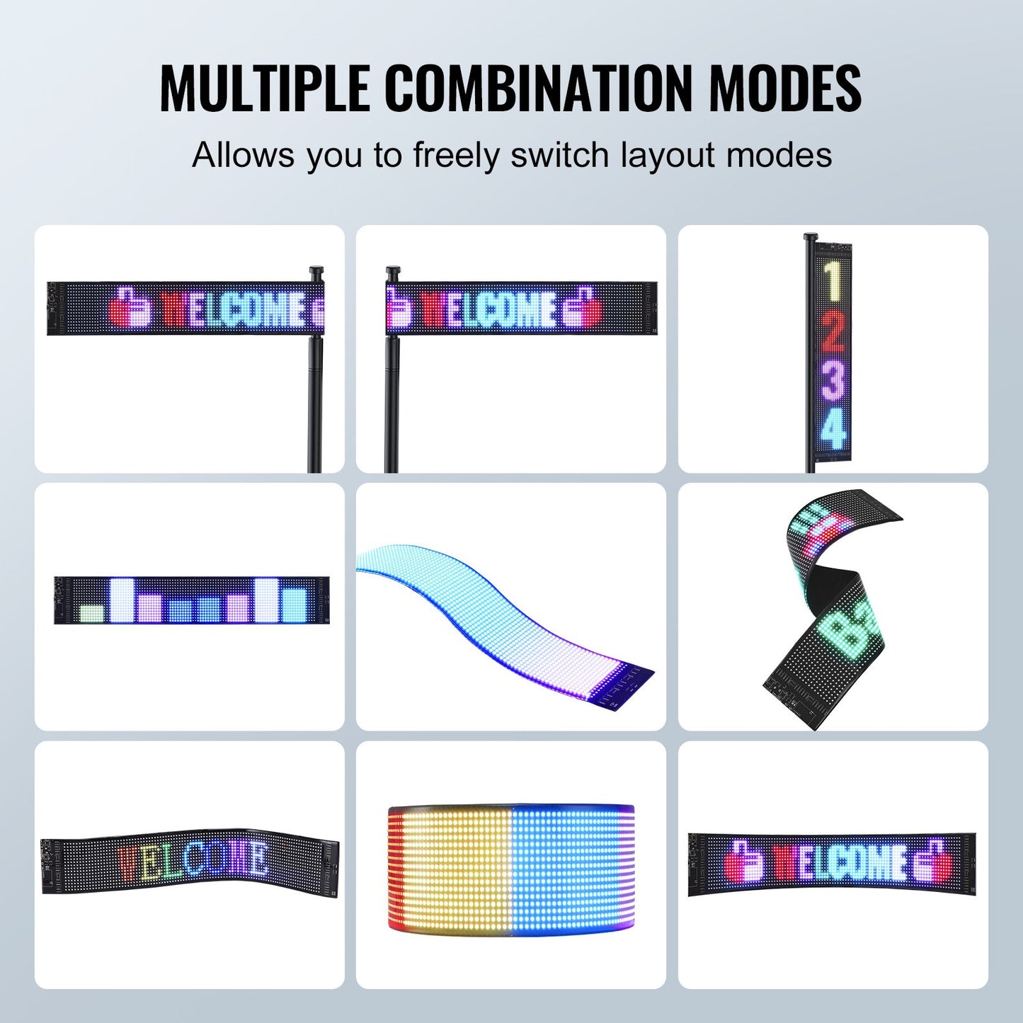 68x12cm Programmerbar LED-skylt Scrolling Display Board P6 Fullfärg