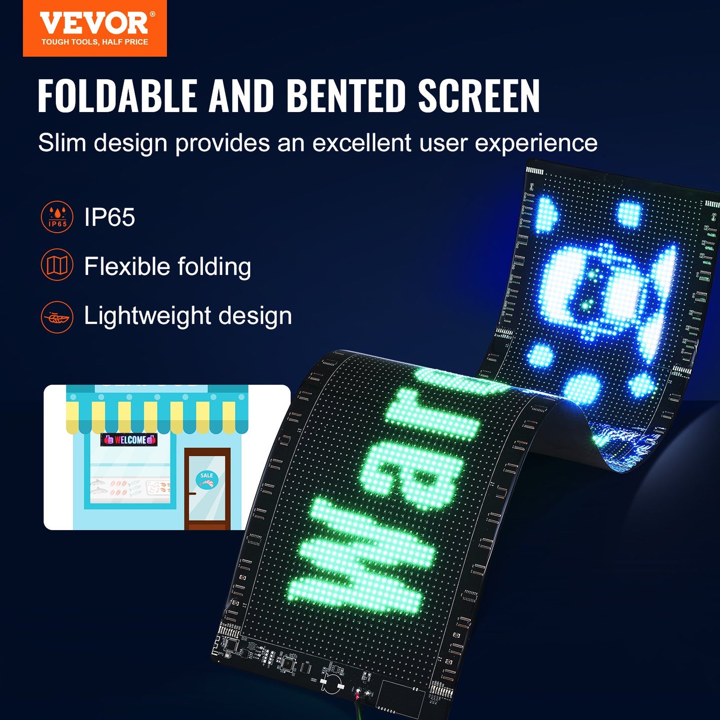 83,5x20cm Programmerbar LED-skylt Scrollande Display Board P5 Fullfärg