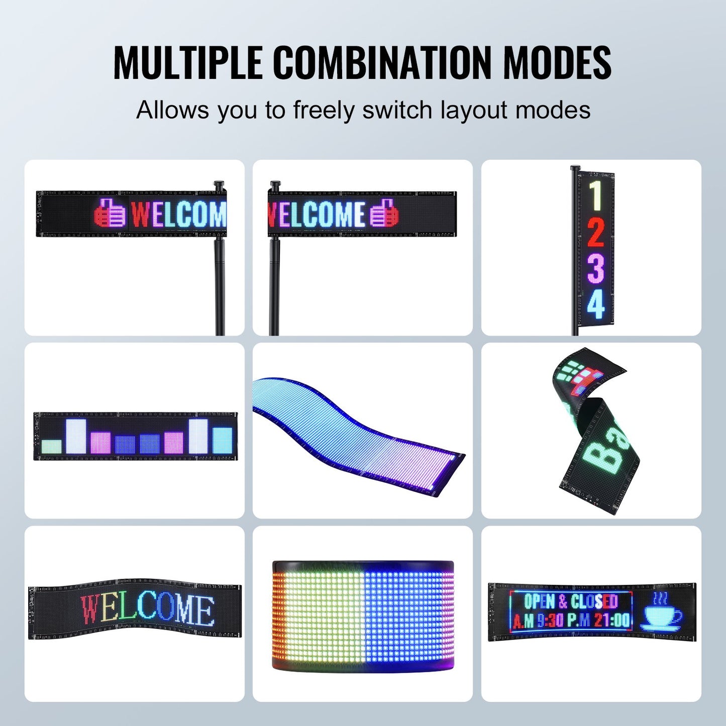 83,5x20cm Programmerbar LED-skylt Scrollande Display Board P5 Fullfärg