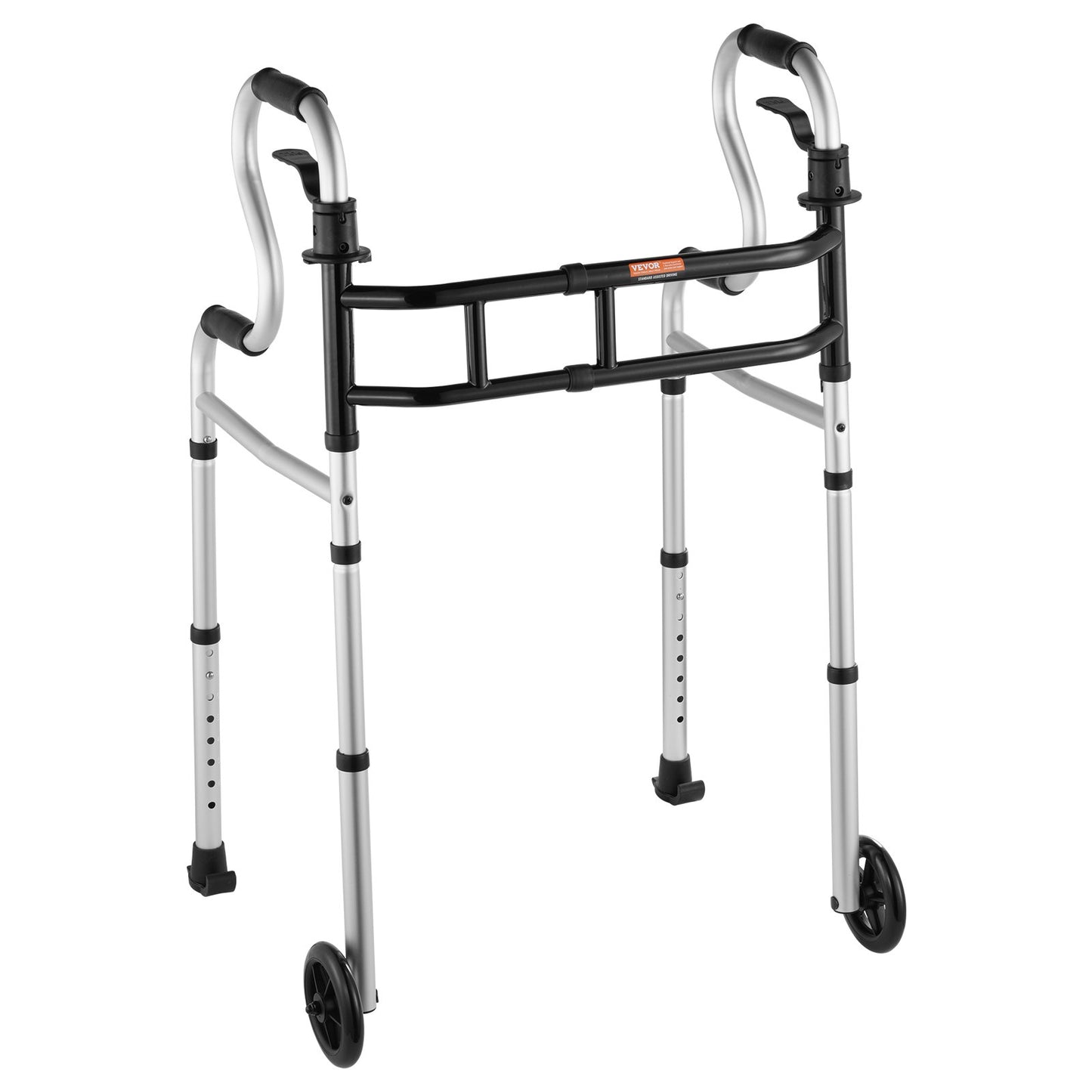 Folding Walker Stand-Assist Folding Walker with Adjustable Height and Width