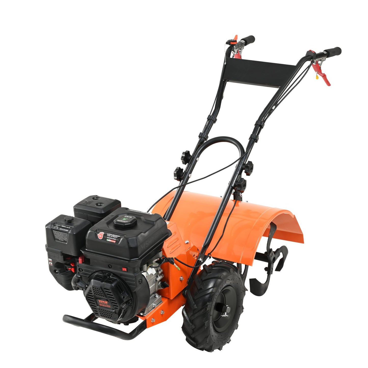 Motorhacke, Benzinbetriebene 212-cm³-4-Takt-Gartenhacke, Motorhacke mit 4 verstellbaren Stahl-Hinterzinken zum Kultivieren von Rasen, Garten und Ackerboden