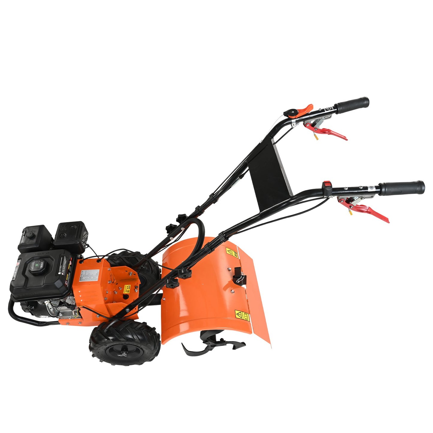 Motorhacke, Benzinbetriebene 212-cm³-4-Takt-Gartenhacke, Motorhacke mit 4 verstellbaren Stahl-Hinterzinken zum Kultivieren von Rasen, Garten und Ackerboden
