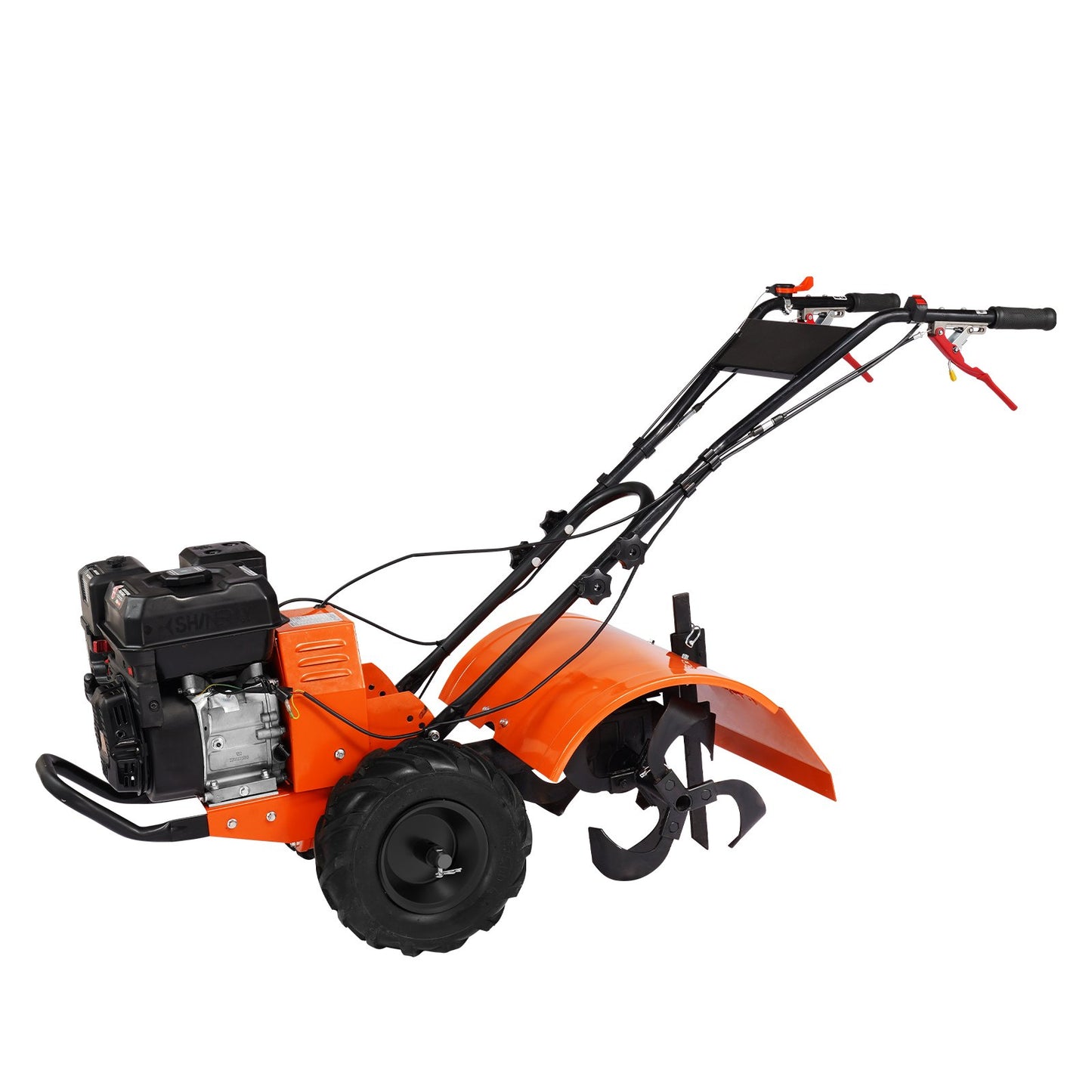 Motorhacke, Benzinbetriebene 212-cm³-4-Takt-Gartenhacke, Motorhacke mit 4 verstellbaren Stahl-Hinterzinken zum Kultivieren von Rasen, Garten und Ackerboden