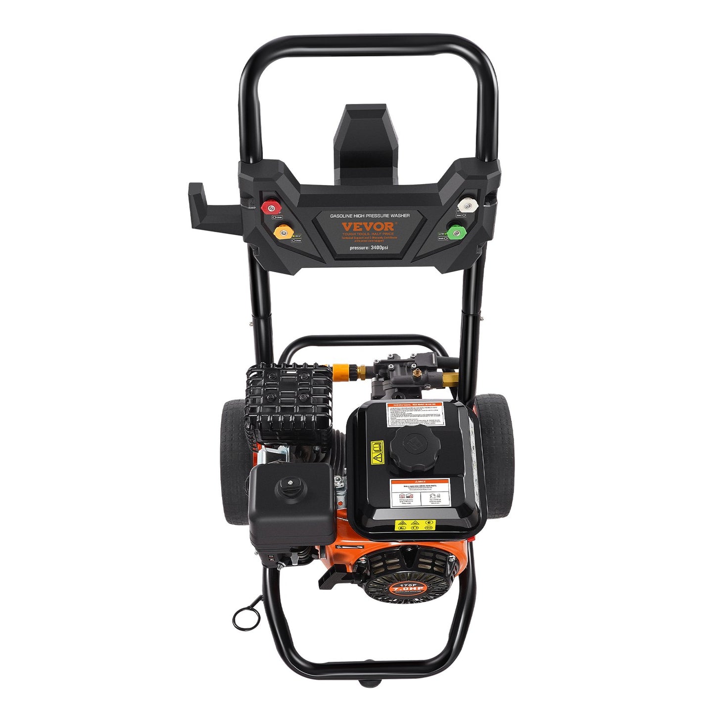 Gas Pressure Washer 3400 PSI 2.6 GPM with 5 Nozzles for Cars Vertical