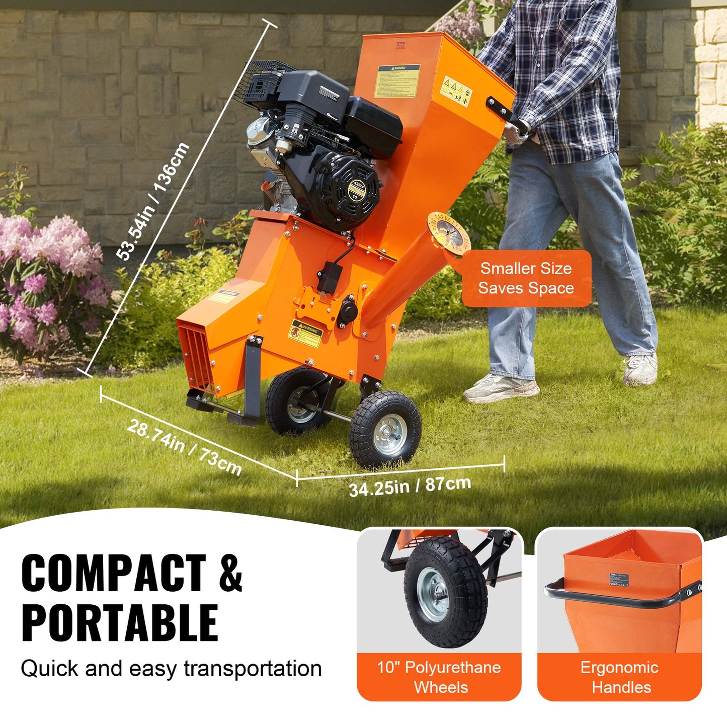 Flisklippare Mulcher 12 HP HeavyDuty gasdriven 6,7” 420cc 8,6kW