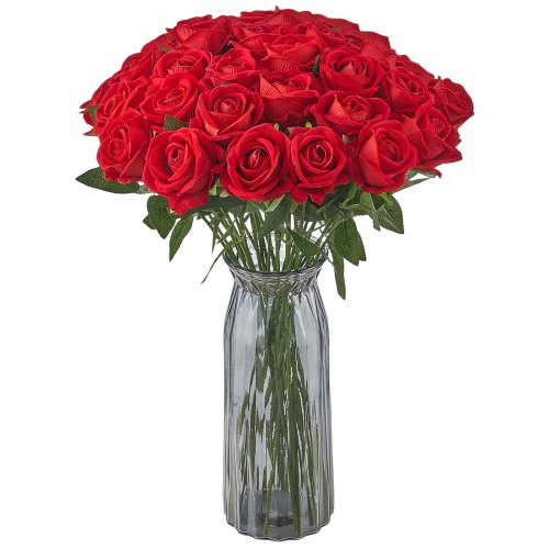 500 pcs red roses artificial flowers realistic bouquet for Christmas decoration | EU