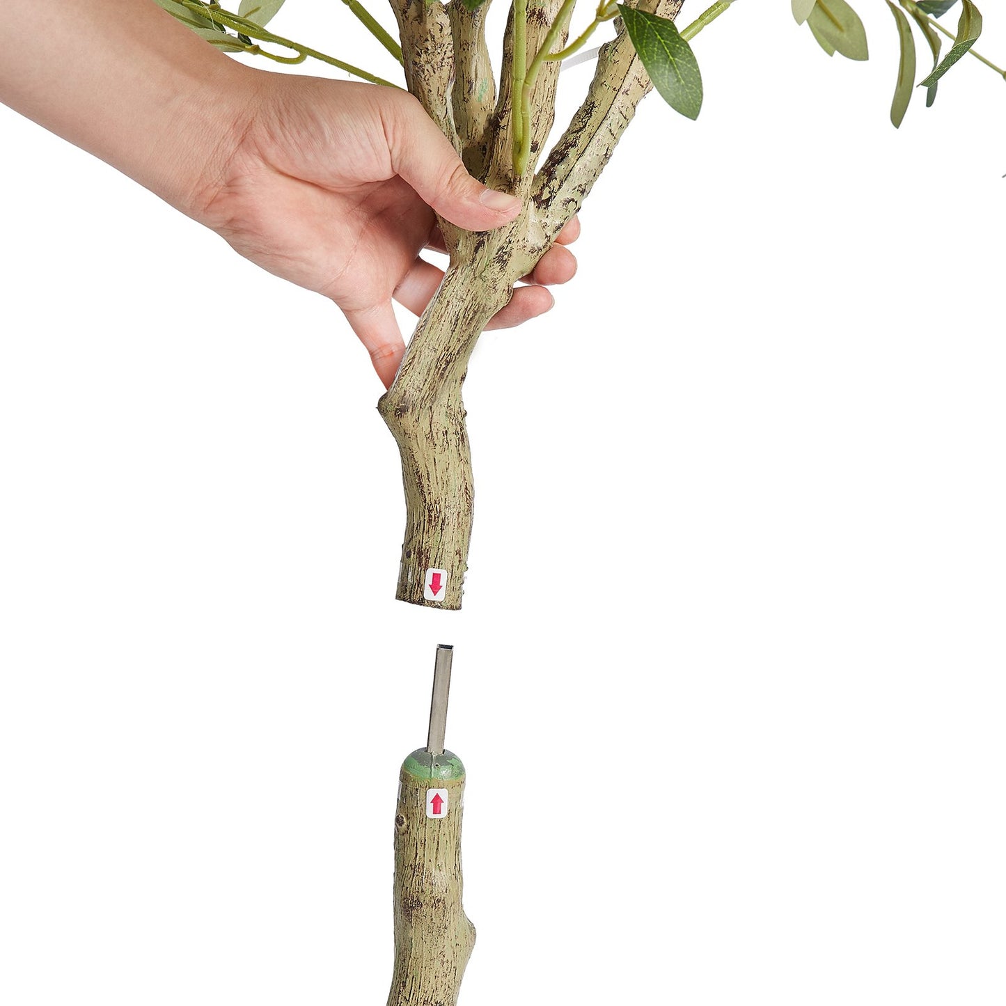 Artificial Olive Tree, 1.5m High Fake Plant, Safe PE Material and Tipover Protection Low Maintenance Plant, Lifelike Green Fake Potted Tree for Home Office Warehouse Decor Indoor Outdoor