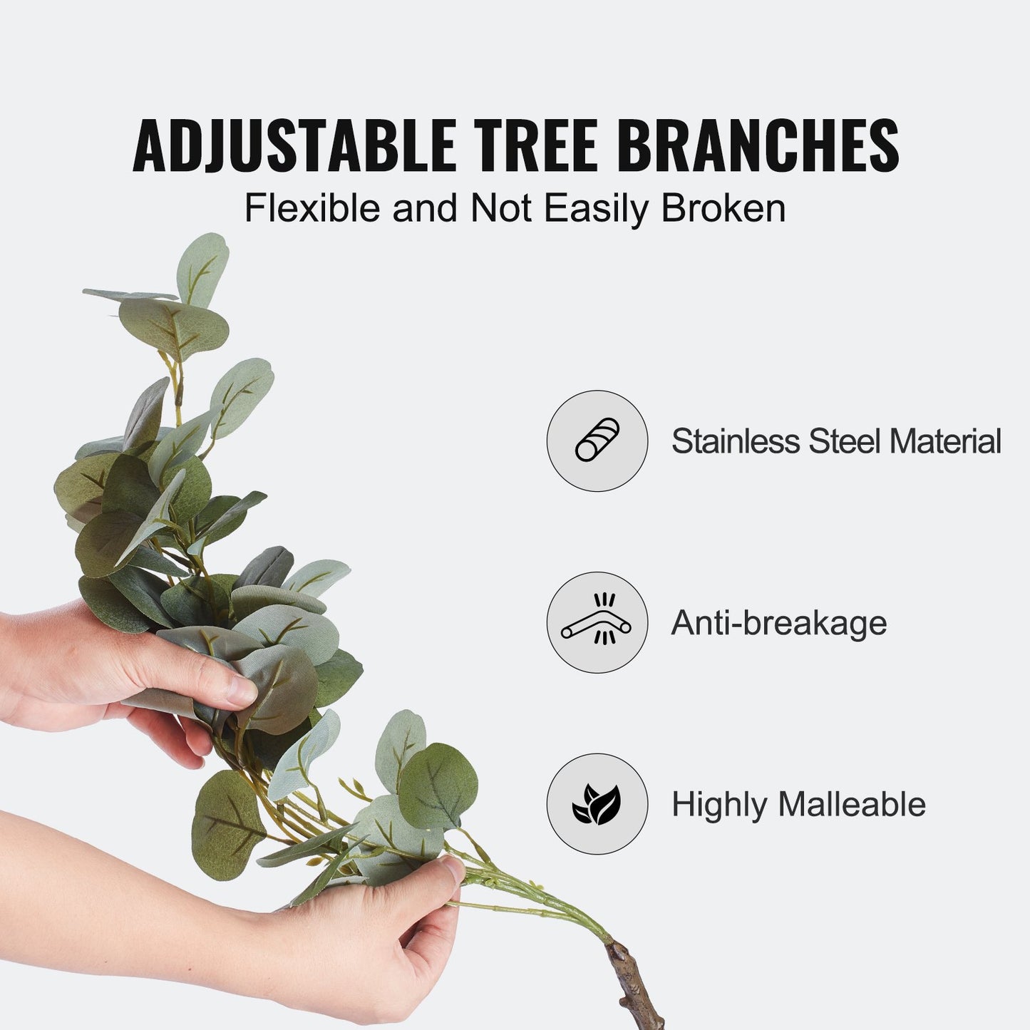 Artificial Eucalyptus Tree, 1.8m High Fake Plant, Safe PE Material and Tip-over Protection Low Maintenance Plant, Lifelike Green Fake Potted Tree for Home Office Decor Indoor Outdoor