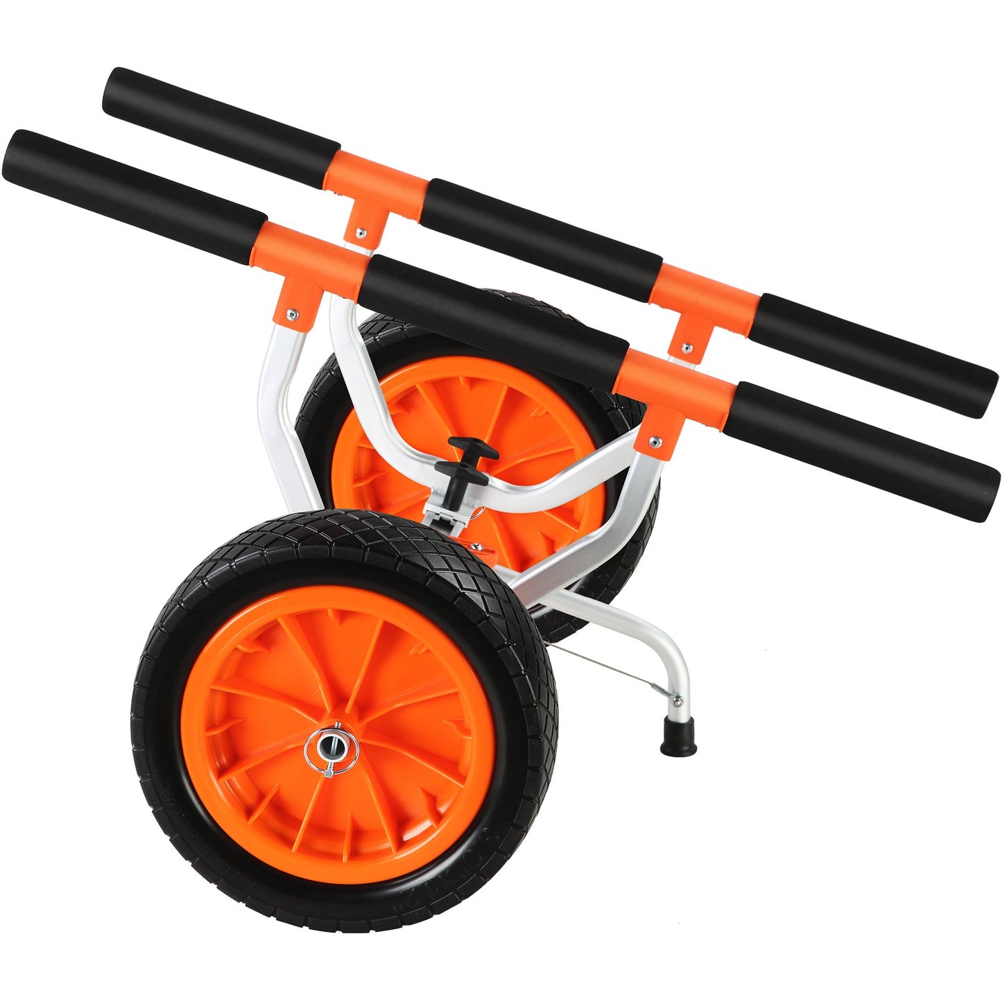 Heavy Duty Kayak Cart, 450lbs Load Capacity, Detachable Canoe Trailer Cart with 12'' Solid Tires, Adjustable Width & Non-Slip Support Foot, for Kayaks Canoes Paddleboards Float Mats Jon Boats