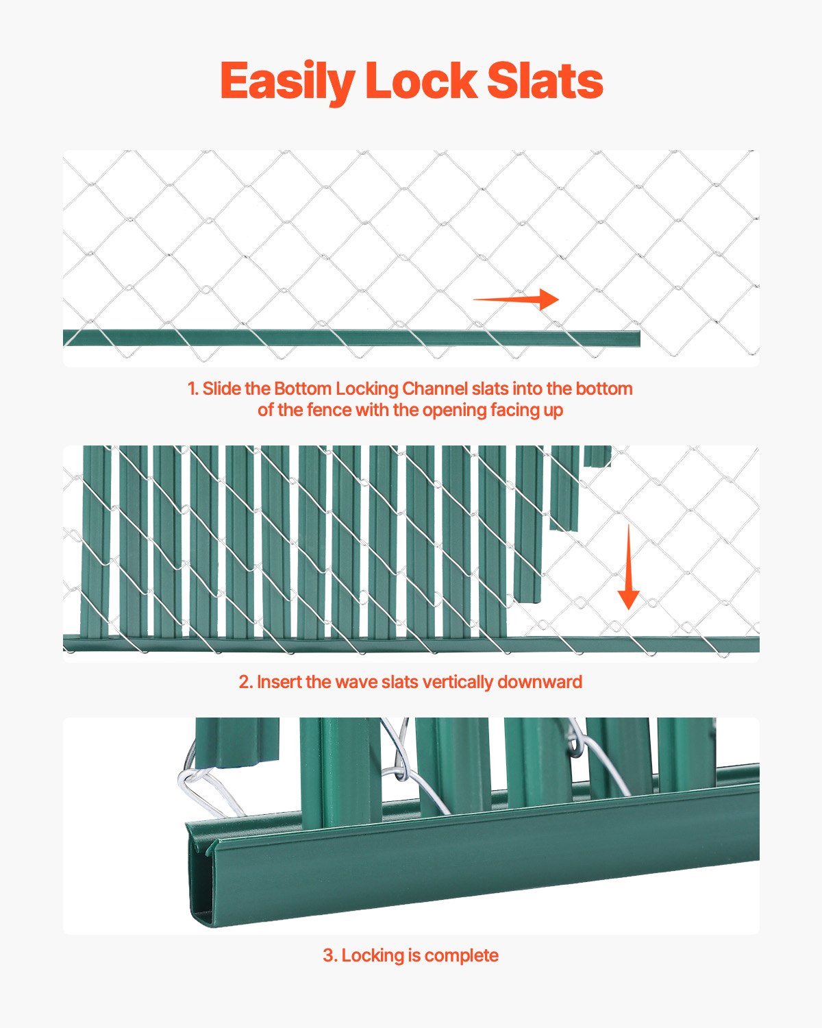 Chain Link Fence Privacy Slats Double Wall with Wings for 4' High Fence