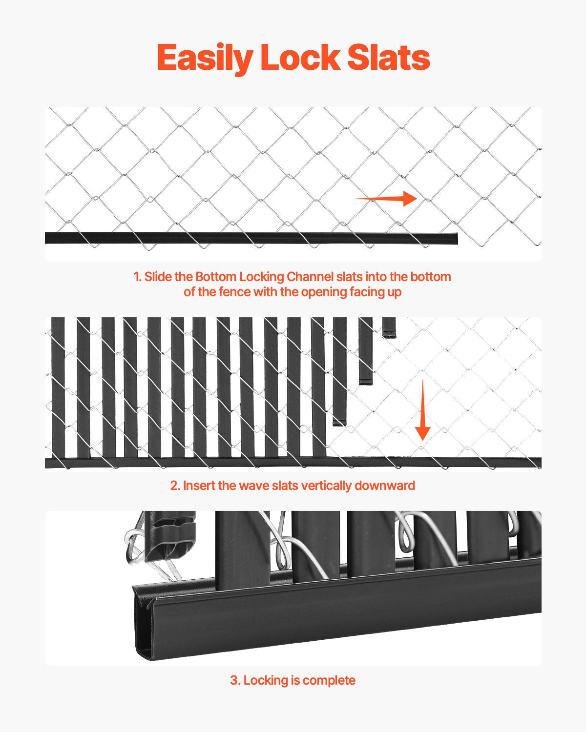Chain Link Fence Privacy Slats Double Wall for 6' High Fence Bottom Lock