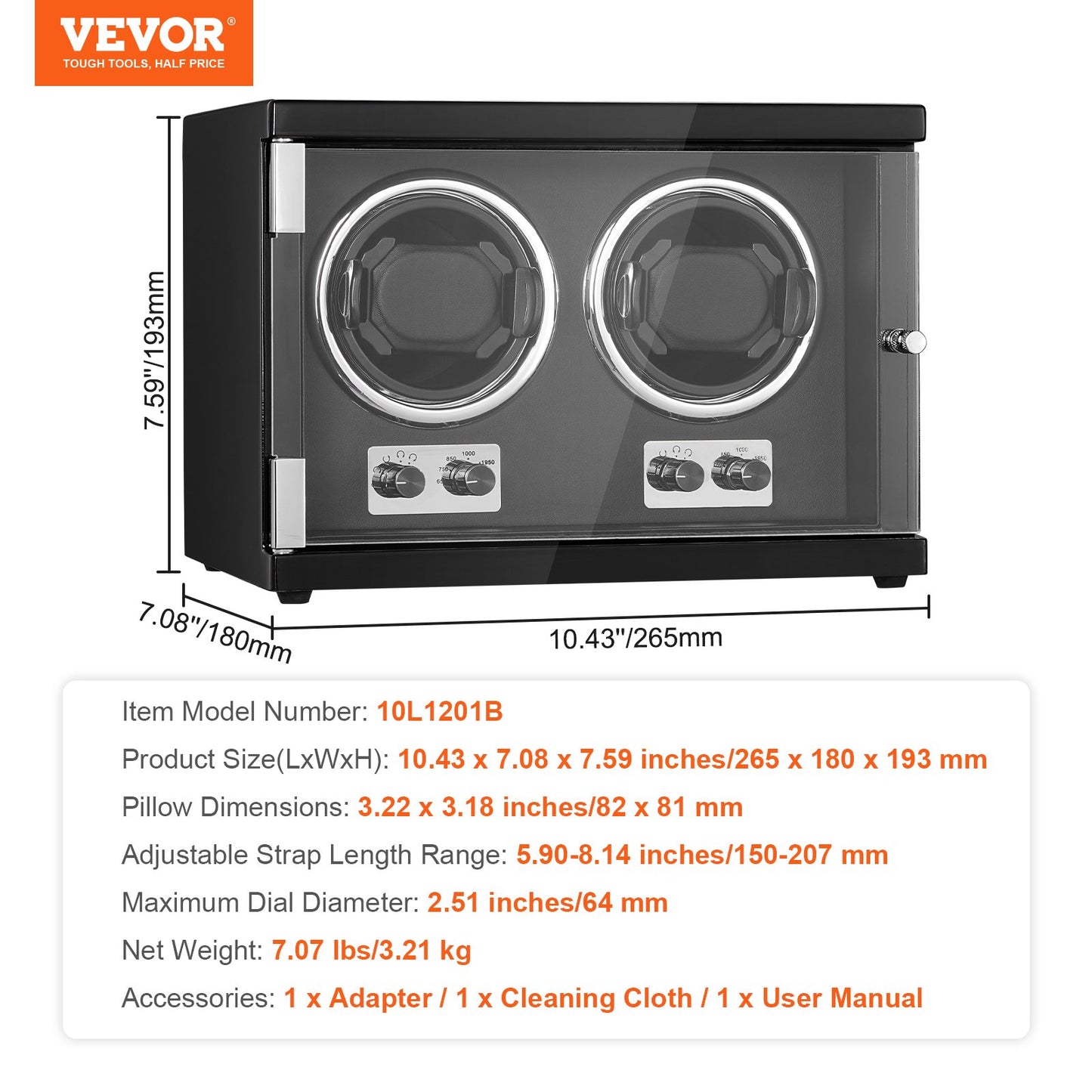 Watch Winder Dual Watch Winder för automatisk klocka med 2 Mabuchi-motorer