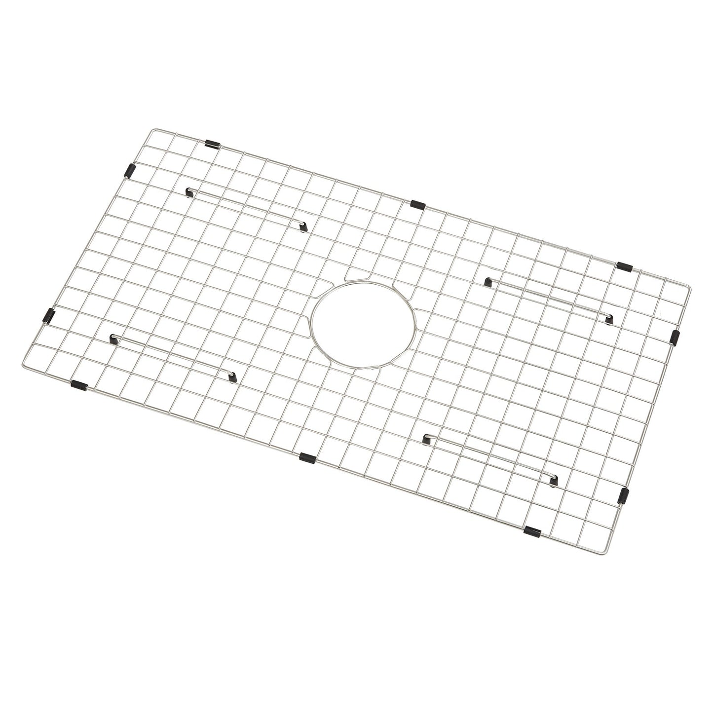 Diskbänksskyddsgaller, 28,5" x 15,6" diskbänksgaller i rostfritt stål, centrerade avloppsgaller med R20 hörnradie, stora diskbänksbottengaller, universell skålhylla Diskbänkstillbehör för diskbänk