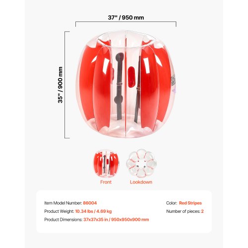 2-pack 3FT/0.9M Uppblåsbara Bumperbollar PVC Body Sumo Zorbboll Utomhus | EU