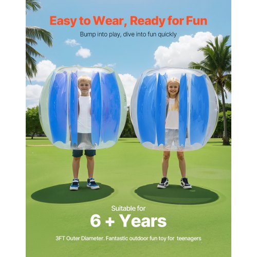 2-pack 3FT/0.9M Uppblåsbara Bumperbollar PVC Body Sumo Zorbboll Utomhus | EU