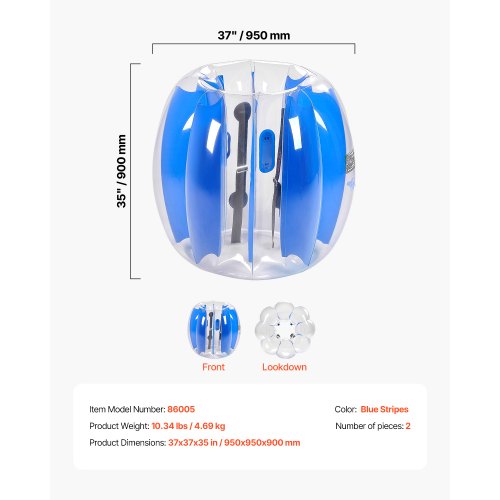 2-pack 3FT/0.9M Uppblåsbara Bumperbollar PVC Body Sumo Zorbboll Utomhus | EU