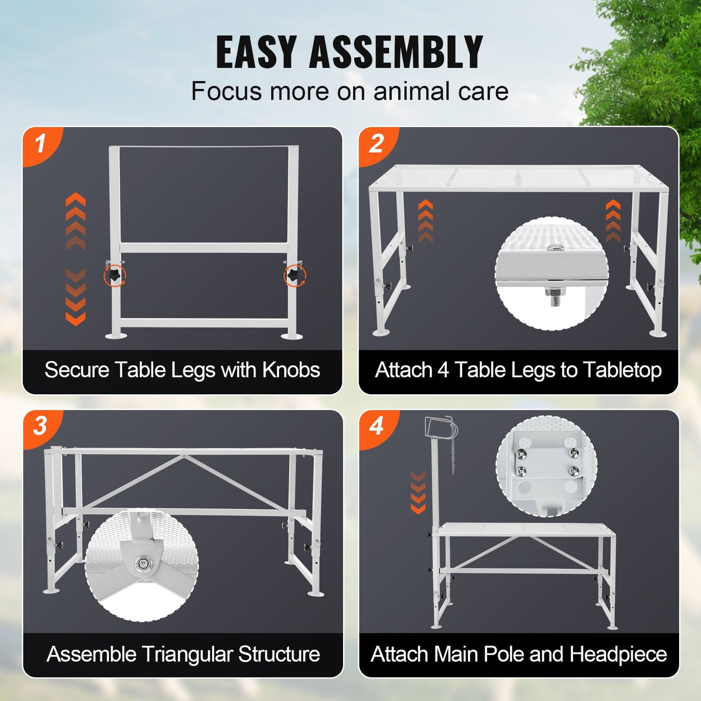 Livestock Stand Get Trim Stand 21"-33" Höjd 51x23 i Bordsskiva Vit