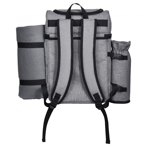 Strand-Picknick-Rucksack für 4 Personen mit Kühlfach grau | EU