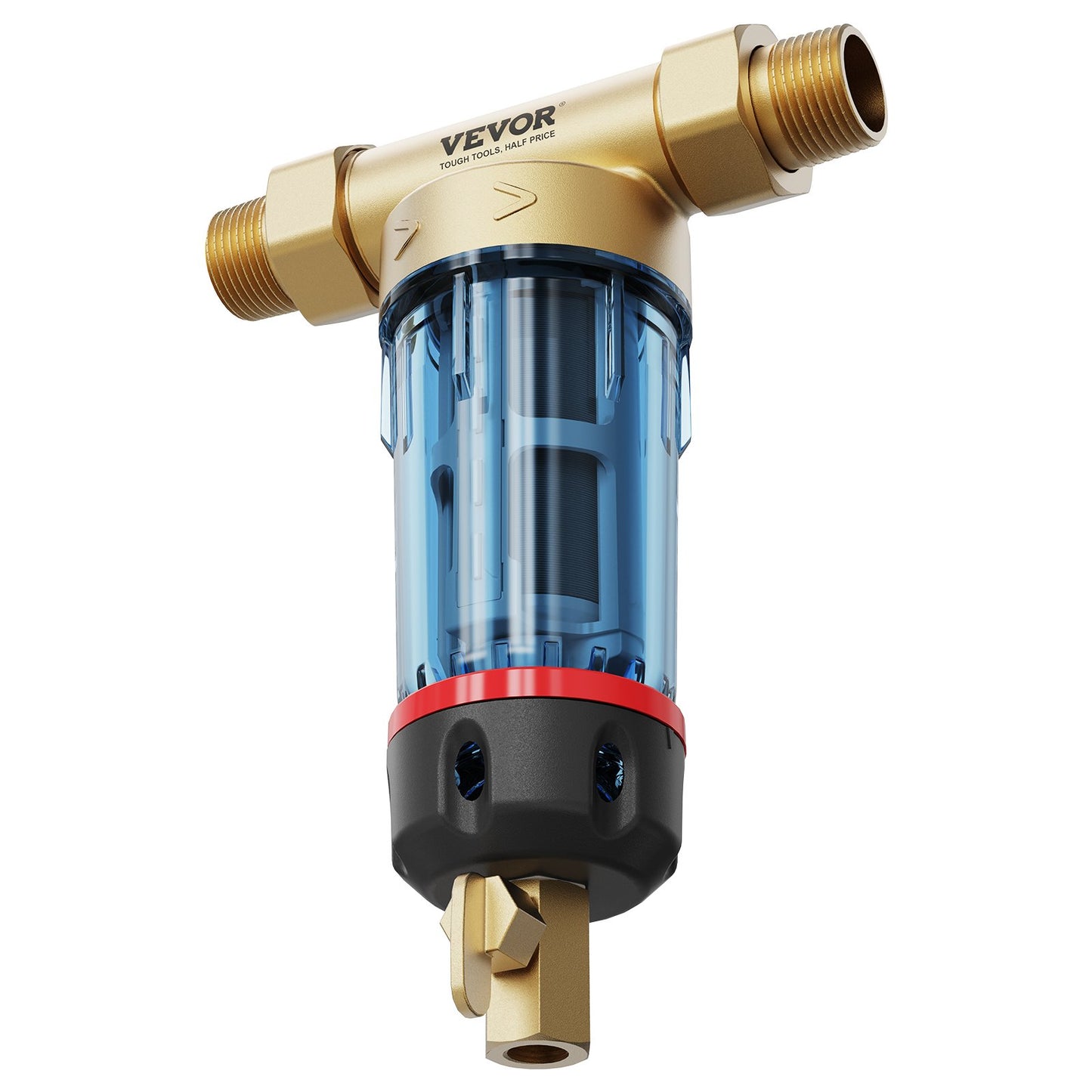 Spin Down-filter, 40 mikron helhussedimentfilter för brunnsvatten, 3/4" GM + 1" GM + 3/4" GF, 4 T/H hög flödeshastighet, för vattenfiltreringssystem i hela huset, brunnsvattensedimentfilter