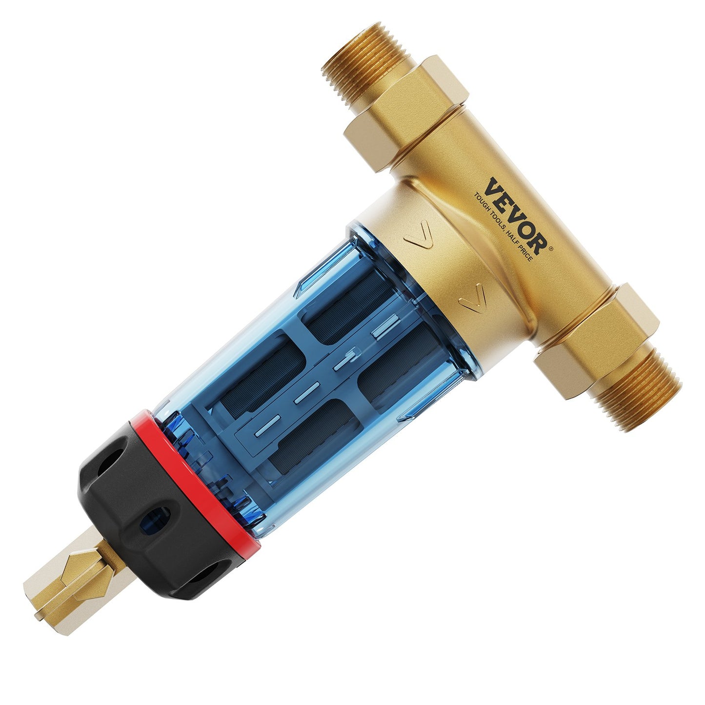 Spin Down-filter, 40 mikron helhussedimentfilter för brunnsvatten, 3/4" GM + 1" GM + 3/4" GF, 4 T/H hög flödeshastighet, för vattenfiltreringssystem i hela huset, brunnsvattensedimentfilter