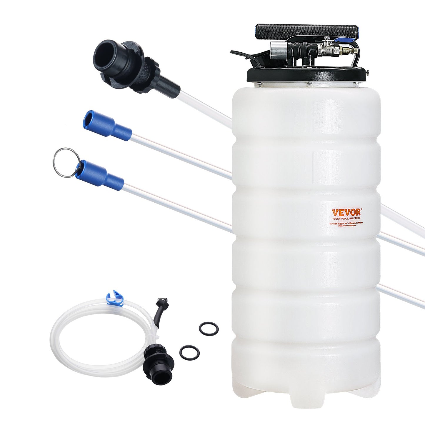 Vätskeutsug, 4 gallon (15 liter), pneumatisk/manuell oljebytare Vakuumvätskeutsug med oljesticka och sugslang, oljeutsugsbytespump för vakuumevakuering av fordonsvätskor