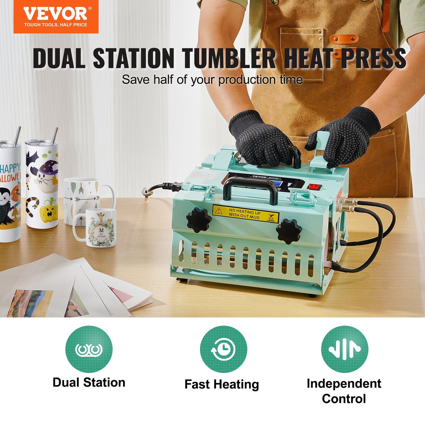 Tumbler Heat Press Machine 2 Station Heater 11-30oz Mug Press Sublimation