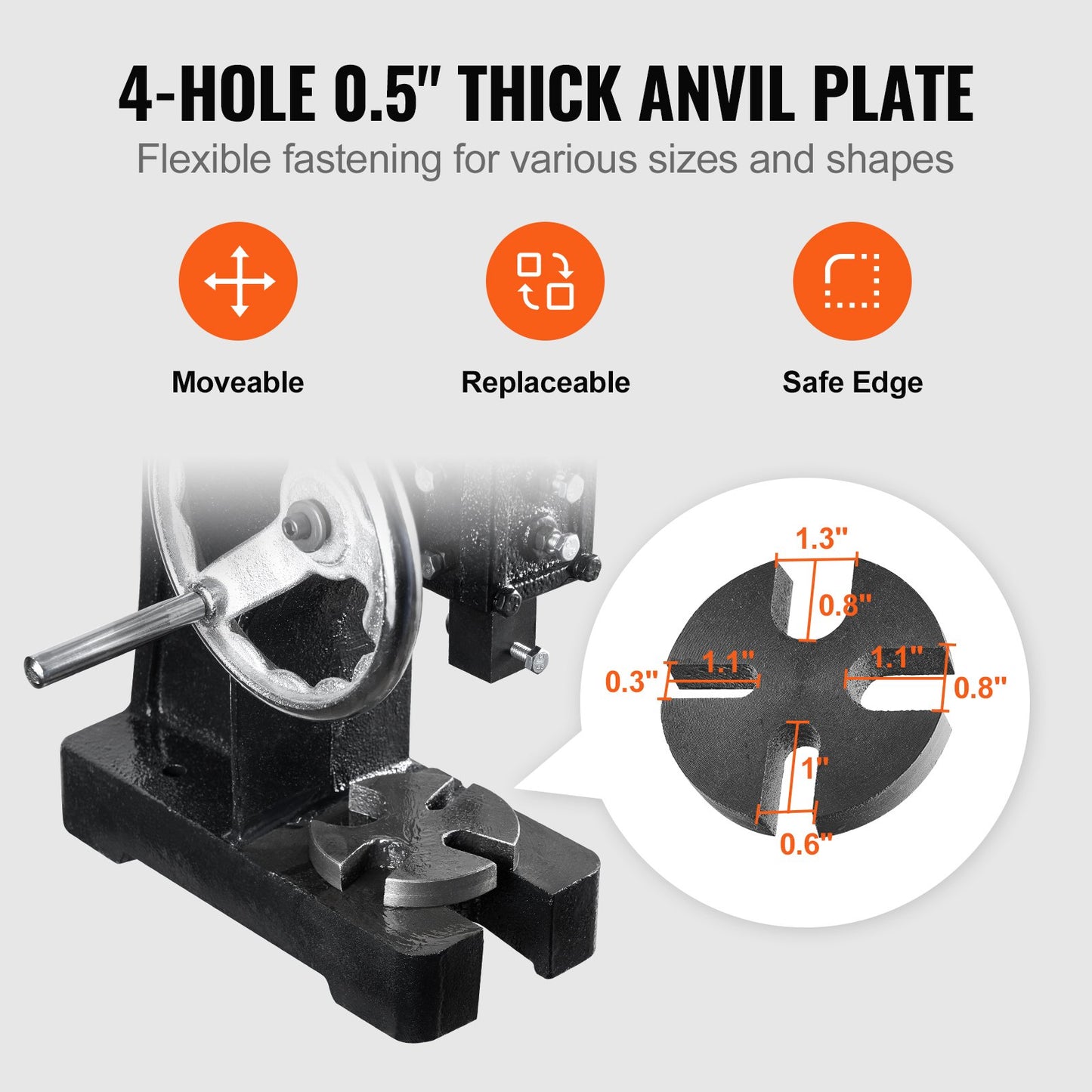Arbor Press 1 Ton Nitpressmaskin med handhjul gjutjärnsenhet