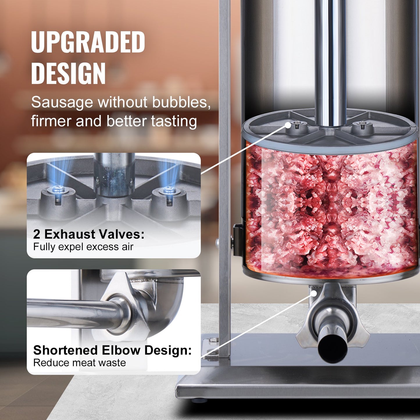 Manual Sausage Stuffer 15 L Vertical Sausage Machine 304 Stainless Steel