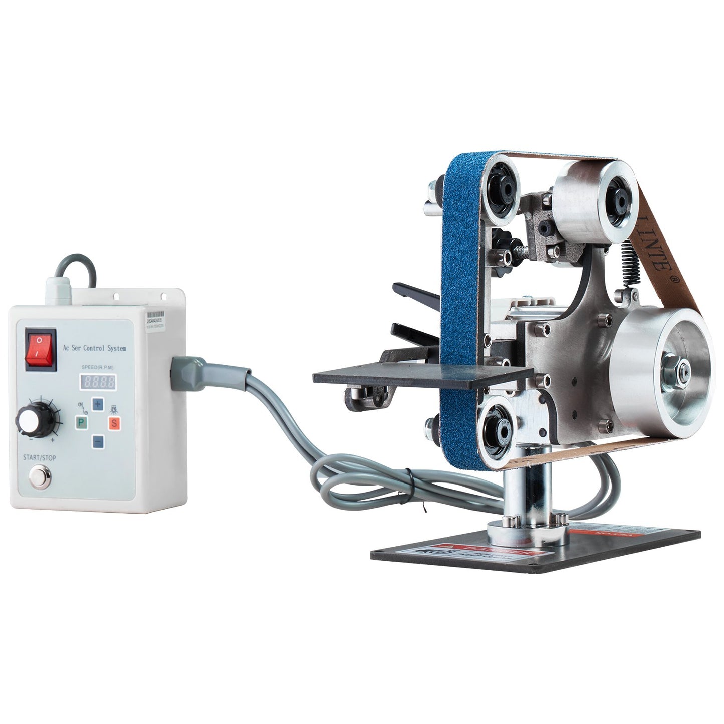 Bandslipmaskin 30 x 1-tums variabel hastighet med VFD 2 slipformar