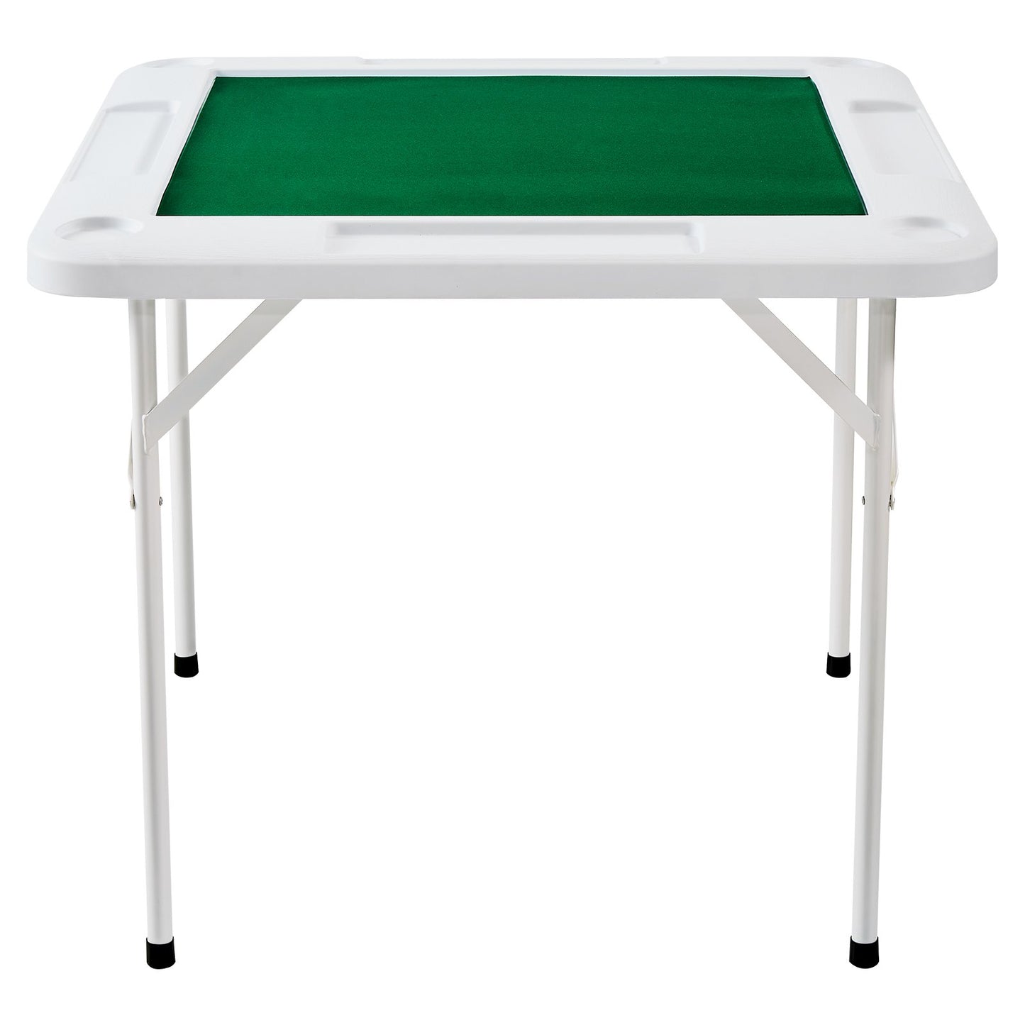 Mahjong bord 4-spelare hopfällbart kortbord & bordsmatta Mugghållare Chipbricka
