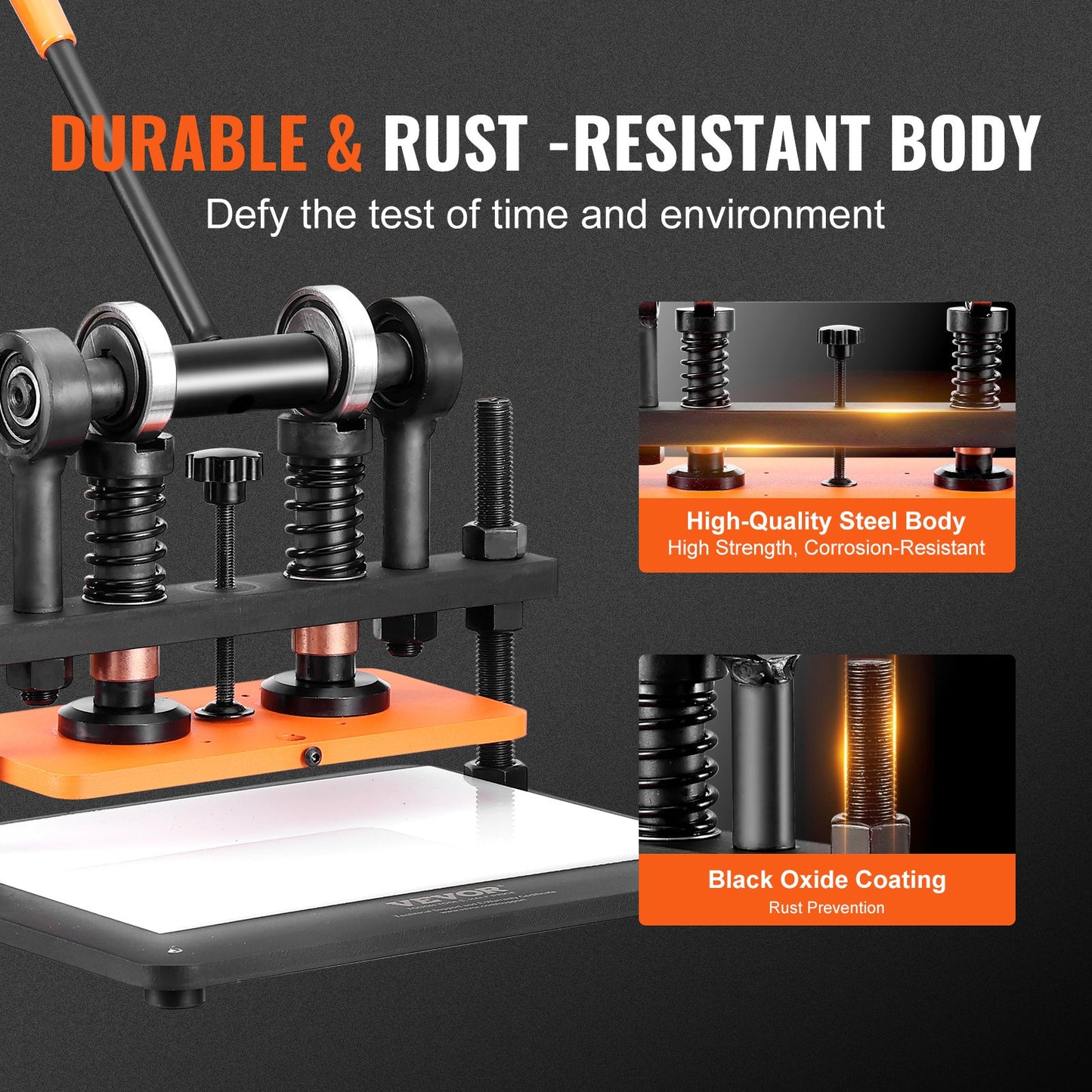 Leather Cutting Machine, 11 x 5.5 Inch Embossing Plate Manual Puncher, 0.47 Inch Pressure Impact Leather Embossing Machine, Double Guide Shaft Punching Machine for Various Materials