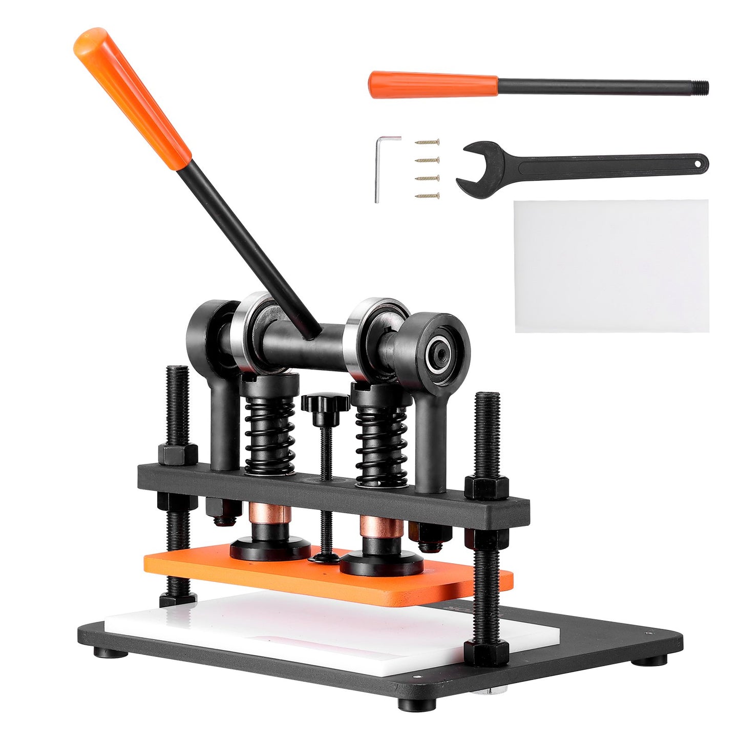 Leather Cutting Machine, 11 x 5.5 Inch Embossing Plate Manual Puncher, 0.47 Inch Pressure Impact Leather Embossing Machine, Double Guide Shaft Punching Machine for Various Materials