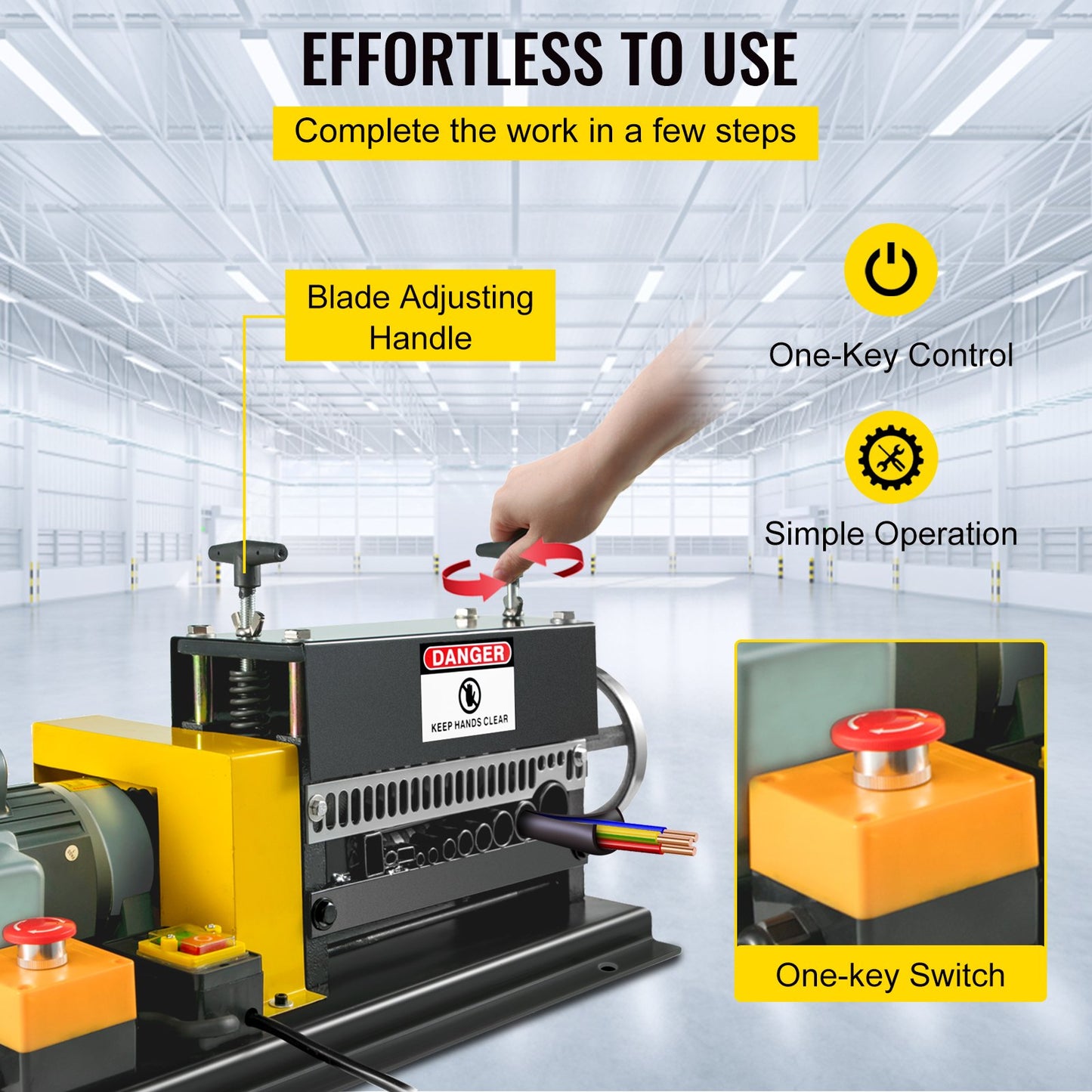 400 W elektrische Abisoliermaschine, 1,5–38 mm tragbarer automatischer Abisolierer, Kabelabisoliermaschine mit 10 Klingen für das Recycling von Kupferschrott