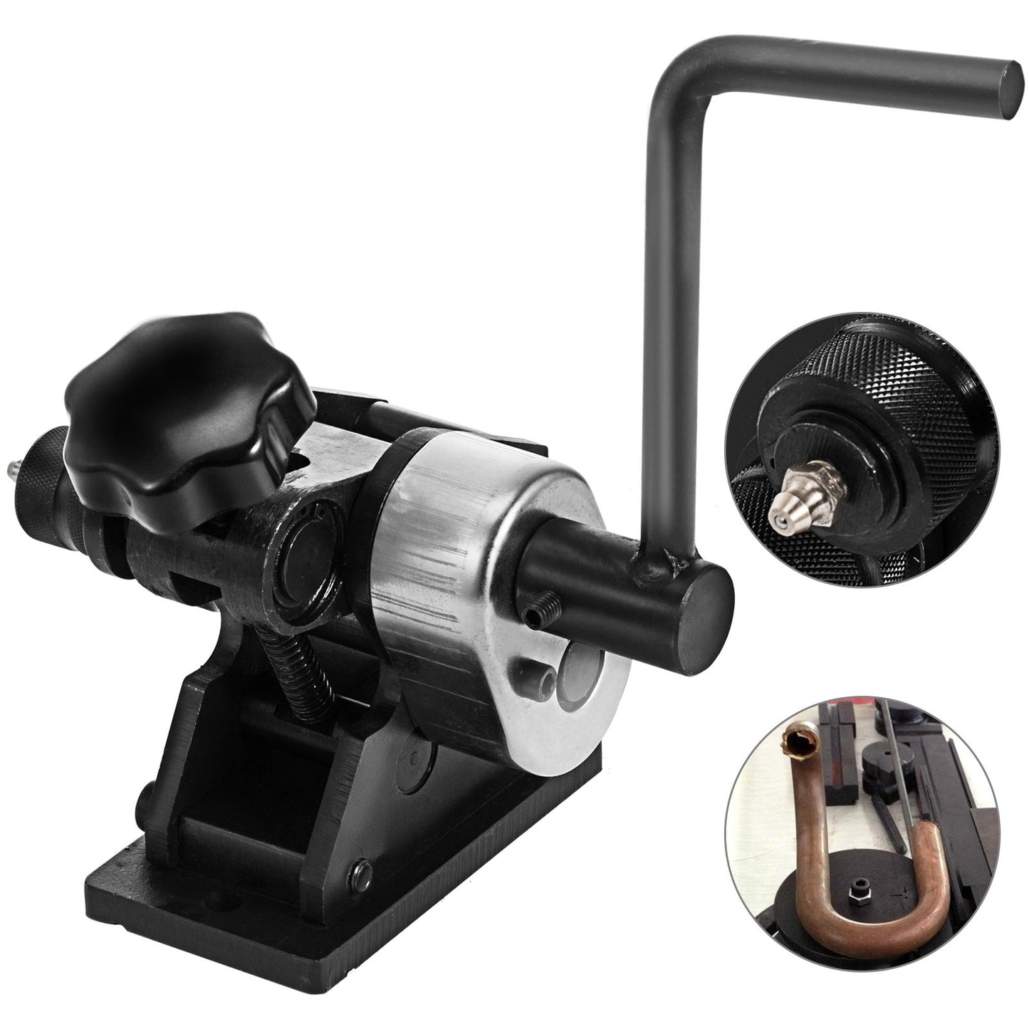 Manual Ring Roll Bender Metal Sheet Roll Bending Rolling Machine 343mm Hand Pipe Bender Steel Ring Roll Bender 3-1/2'' Handle Handheld Hand Crank 3" Ring Bending Tool