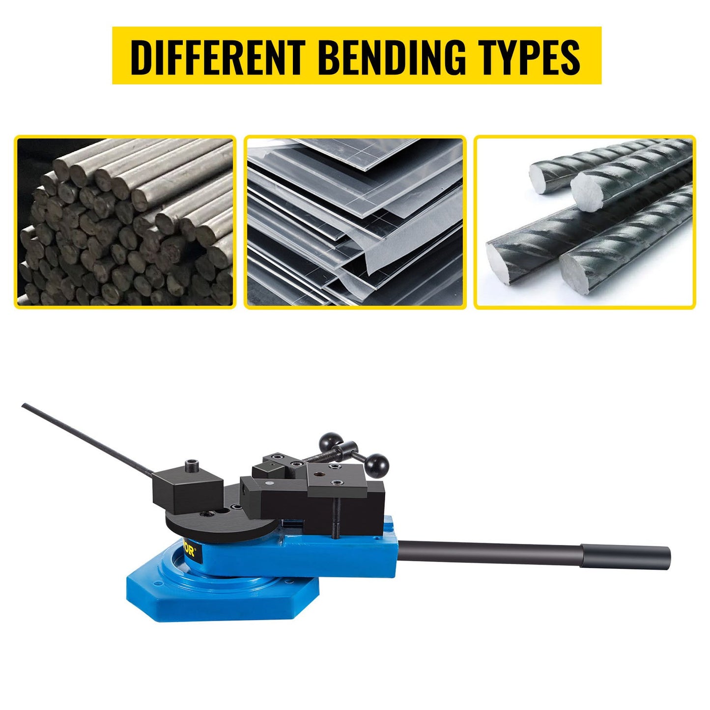 SBG-40 Metal Scroll Bender Höghärdat stål Scroll Bender Kombination av rullradie och vinkelböjning Universal Metal Rod Bender för stål Mässing Cooper Aluminium
