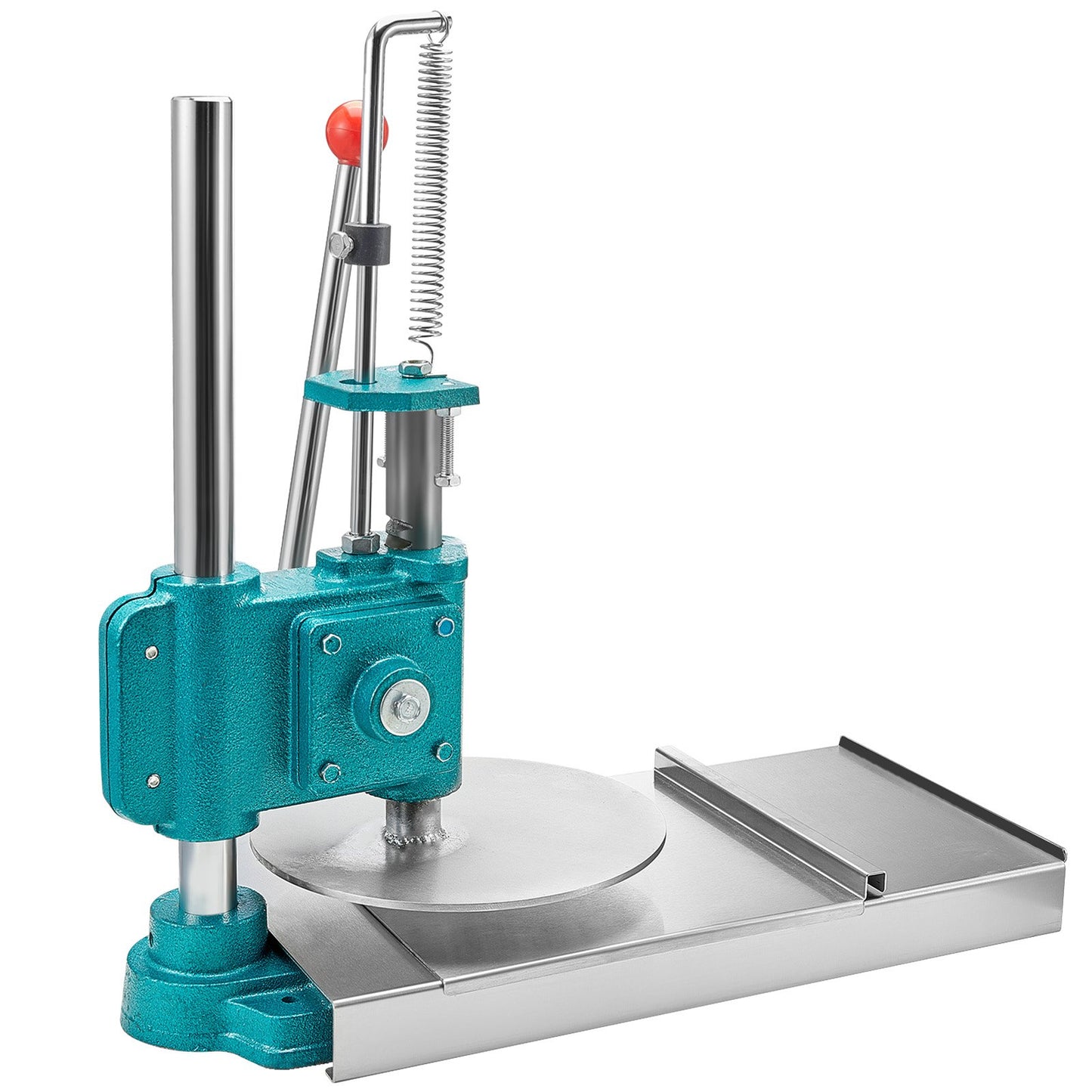 Manuell pizzadegpressmaskin, 9,5 tum/24 cm hushållspizzabakelse, pizzapressare i rostfritt stål, kommersiell chapati-plåt för pizzapress, höjdjusterbar pizzaformningsmaskin