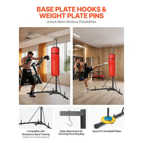 Heavy Duty Punching Bag Frame Boxing Fitness Rack Steel Adjustable Height | EU