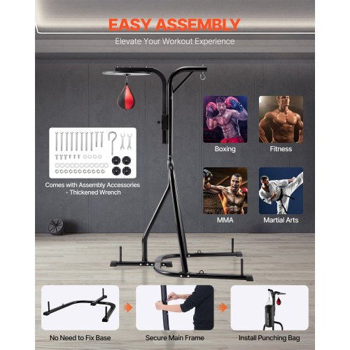 2 i 1 Heavy Duty boxningssäck Ram Boxning Stansning Fitnessställ Stål | EU