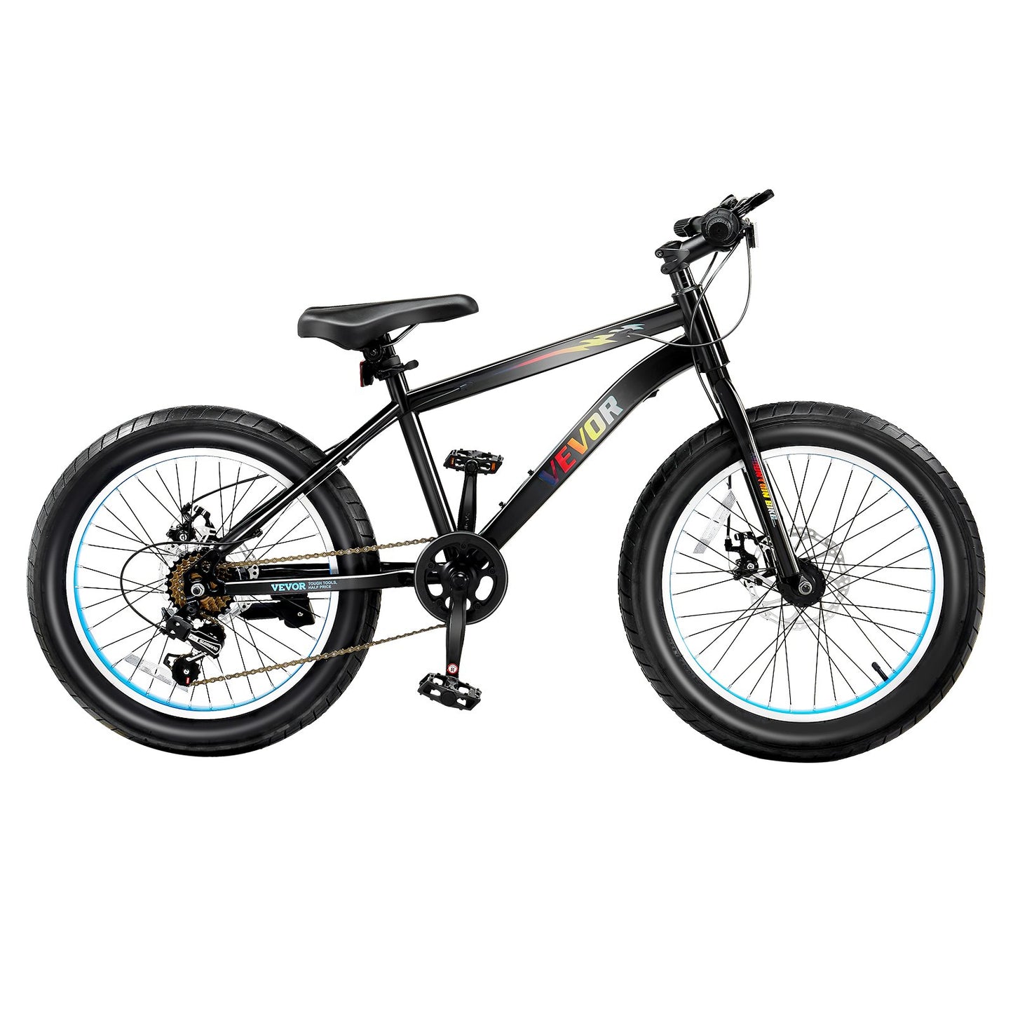 20" Mountain Bike MTB Bicycle Shimano 7-Speed Carbon Steel Dual Disc Brake