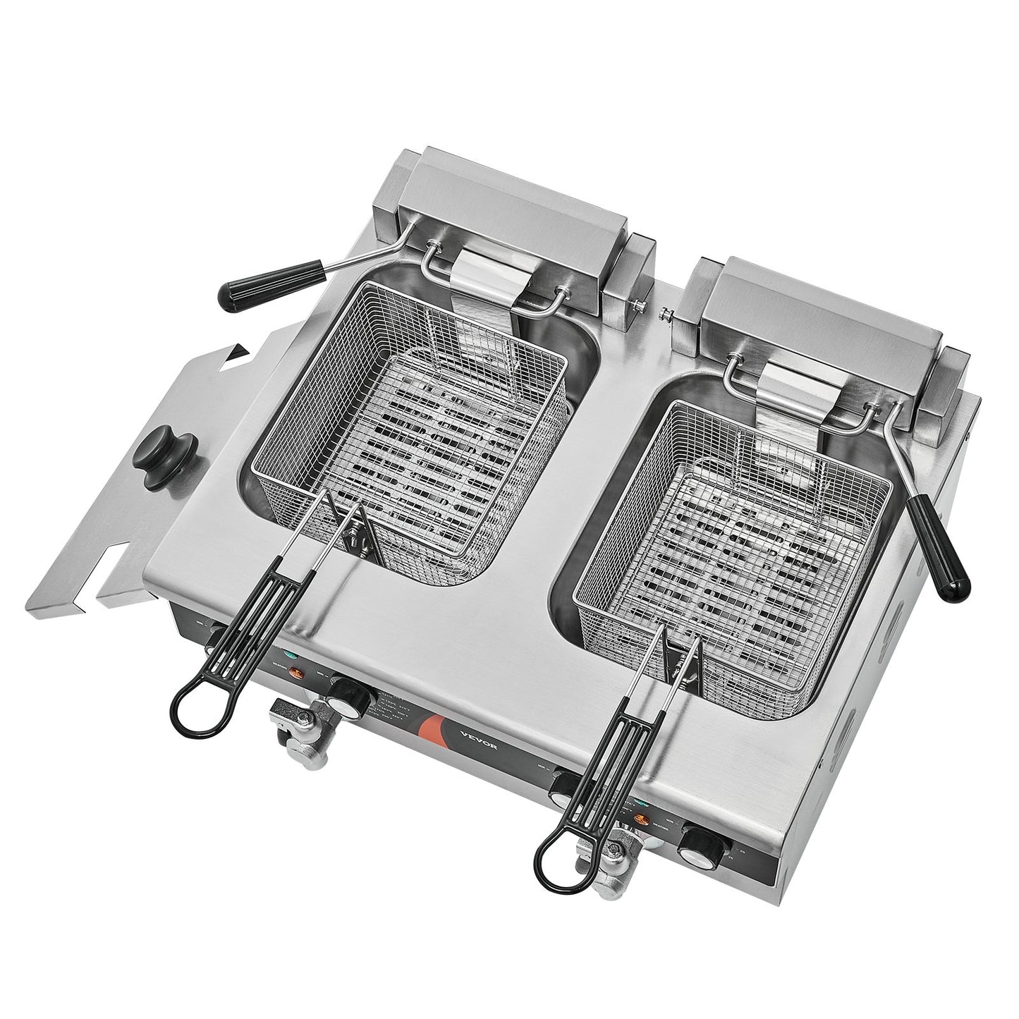Commercial Electric Deep Fryer Countertop Fryer 3000W Double Tank 2x9Qt/8.5L