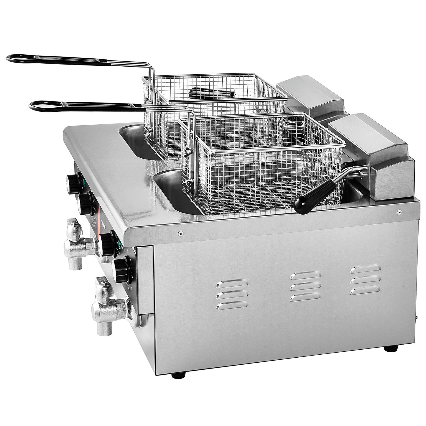 Commercial Electric Deep Fryer Countertop Fryer 3000W Double Tank 2x9Qt/8.5L