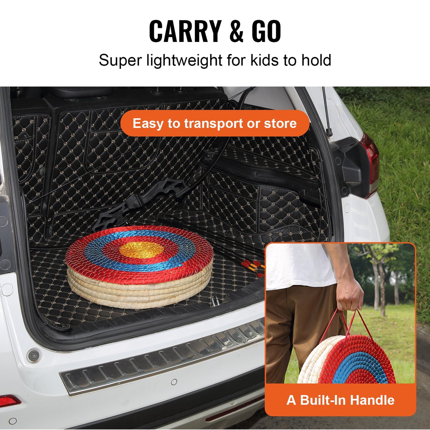 Archery Target, 5 Layers 20" Arrow Target, Traditional Solid Straw, Round Archery Target, Bow Target Shooting, Handmade Arrow Targets, Colored Rope Target for Backyard Outdoor Hunting