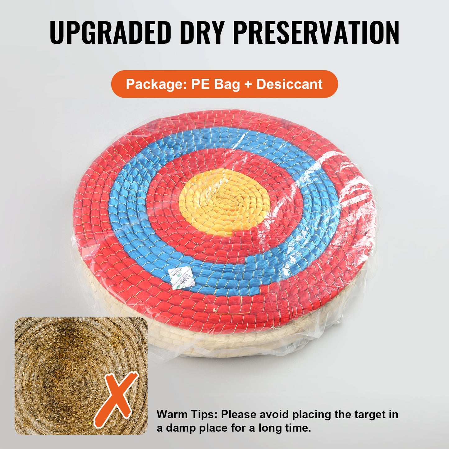 Archery Target, 5 Layers 20" Arrow Target, Traditional Solid Straw, Round Archery Target, Bow Target Shooting, Handmade Arrow Targets, Colored Rope Target for Backyard Outdoor Hunting
