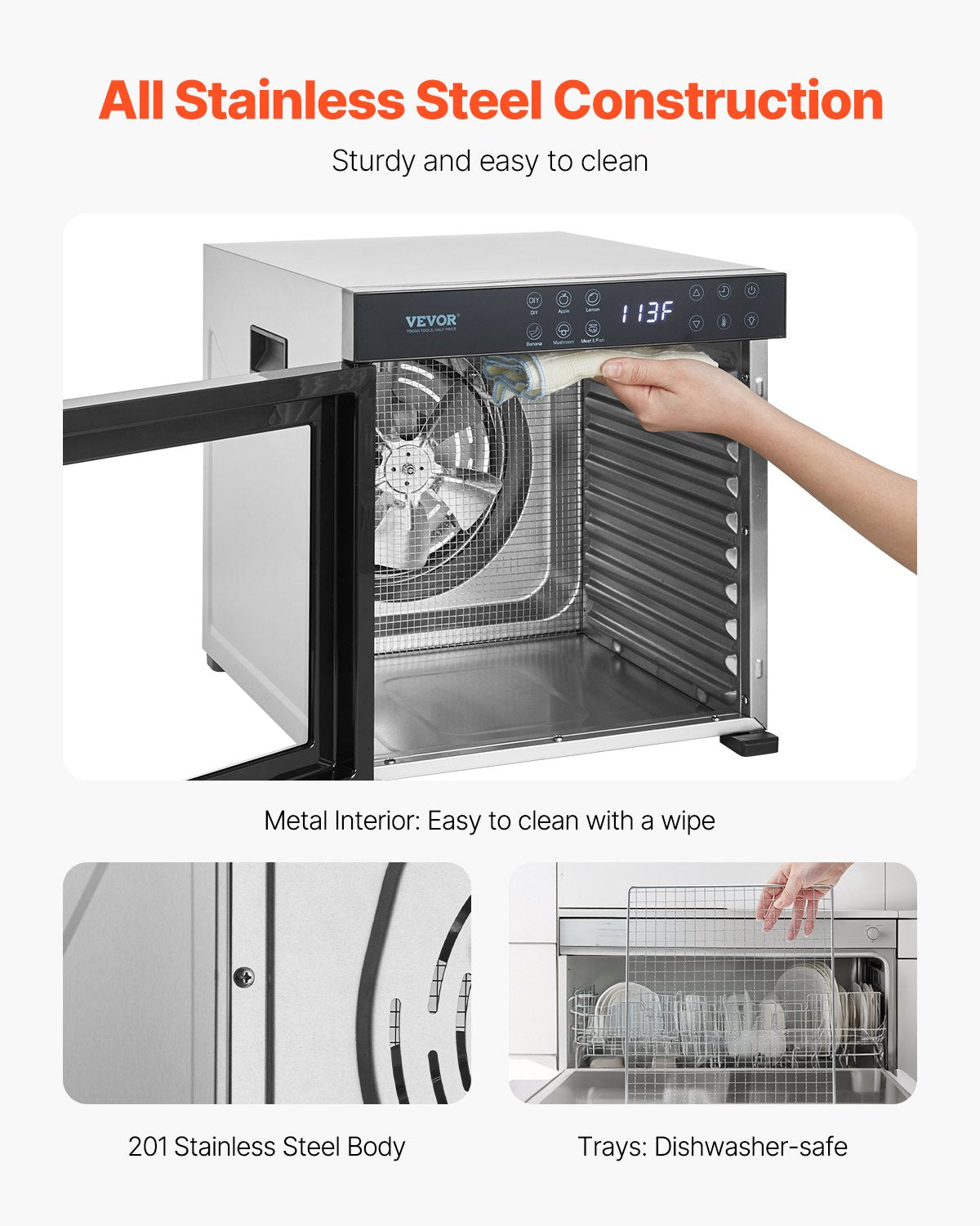 10 schalen Lebensmittel Trockner Maschine Edelstahl 1000W Jerky Obst Trocknen