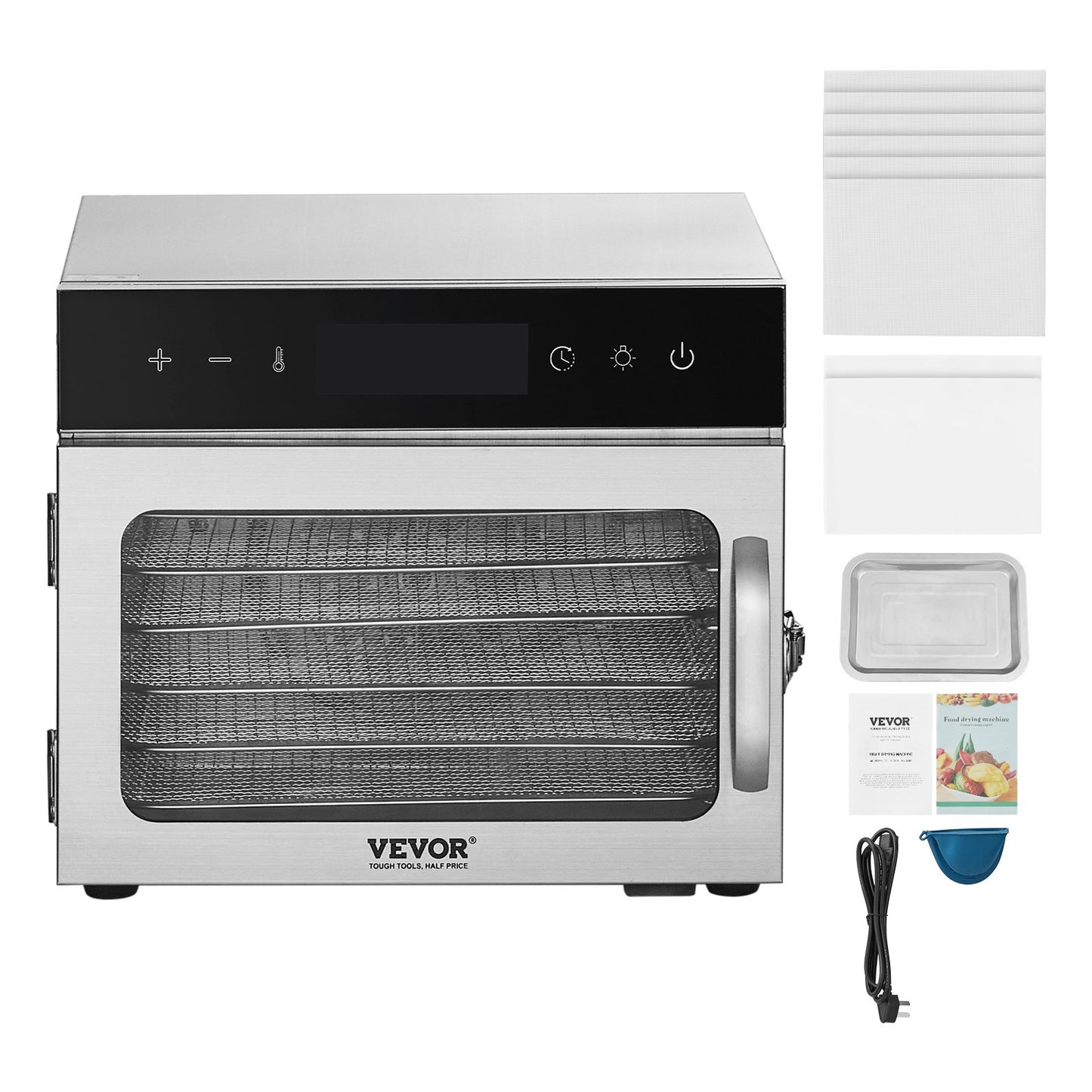 6 brickor mattorkarmaskin rostfritt stål 400W Jerky frukttorkning