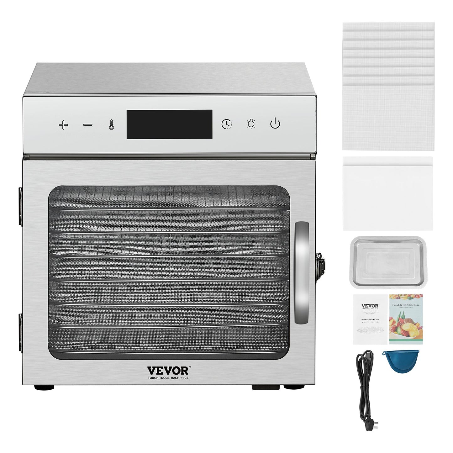 8 brickor mattorkarmaskin rostfritt stål 400W Jerky frukttorkning